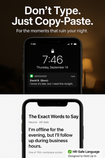 The exact words to say when work crosses the line — after hours, in meetings, or over email.